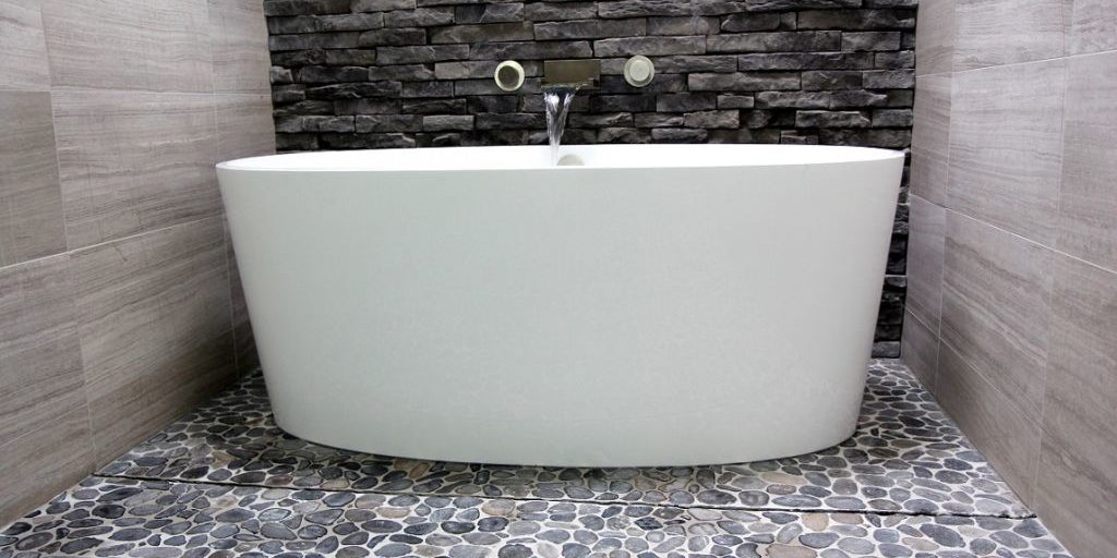Luxury bathroom remodel ideas shower ideas bathroom remodel ideas modern bathroom ideas stacked stone shower stacked stone in bathroom freestanding tub ideas wall mount tub filler gray bathroom cool gray bathroom bathroom remodel atlanta