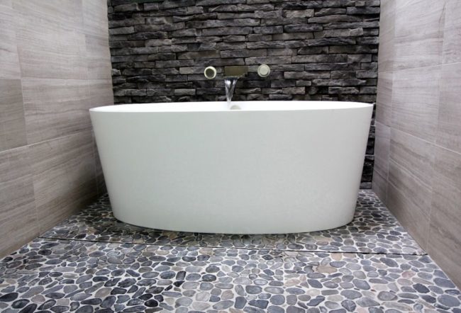 Luxury bathroom remodel ideas shower ideas bathroom remodel ideas modern bathroom ideas stacked stone shower stacked stone in bathroom freestanding tub ideas wall mount tub filler gray bathroom cool gray bathroom bathroom remodel atlanta