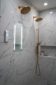 bathroom remodel gold shower heads mirror in shower